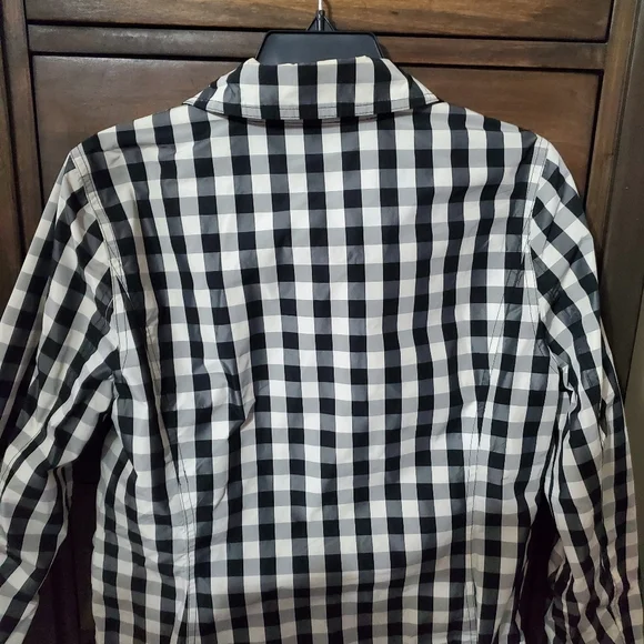 Ralph Lauren women's plaid black & white rain jacket size medium - Picture 5 of 9